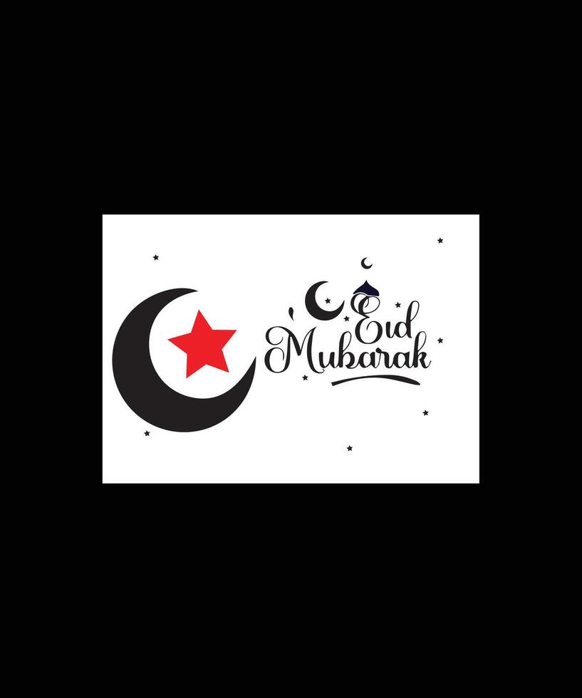 Eid Mubarak wish text vector