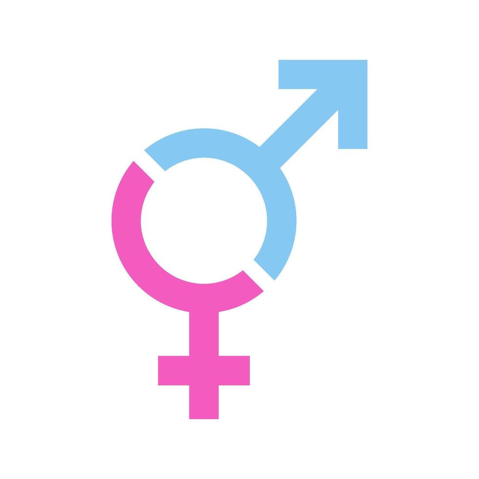 Gender Icon pink and blue symbol, Male and female symbol for your web site design, logo, app, UI. illustration, isolated on white background vector