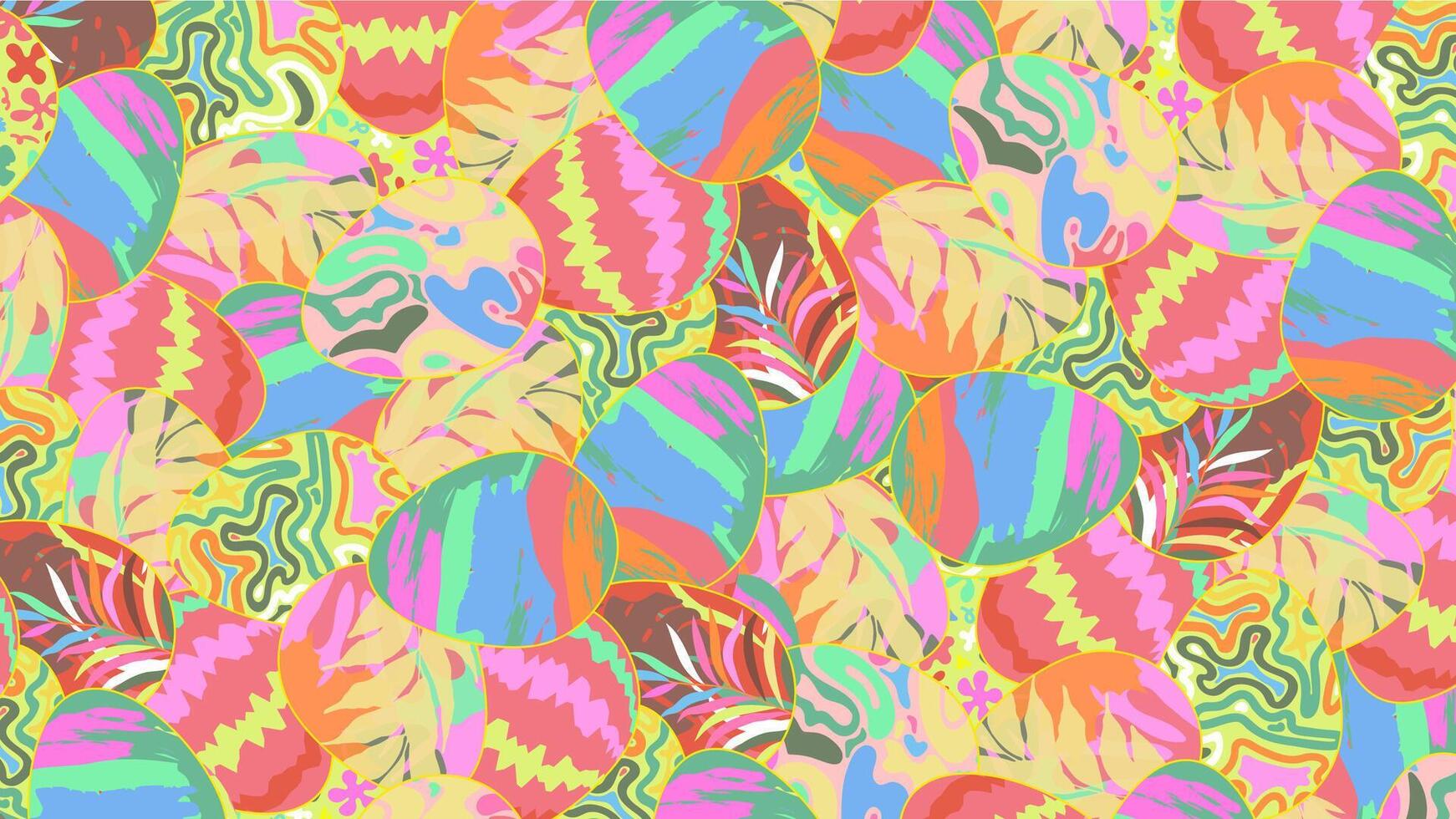 Easter egg pattern with overlapping fabric patterns vector