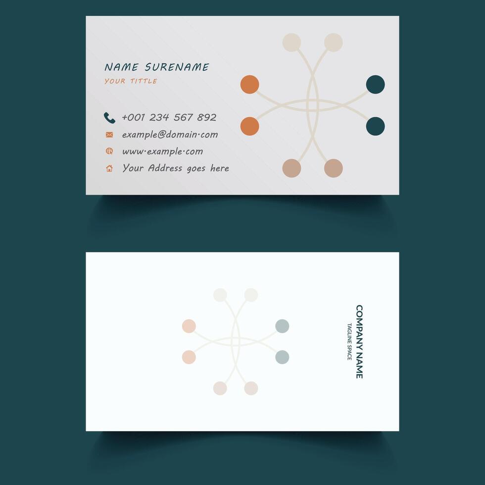 Creative and Clean Double-sided Business Card Template. Flat Design and Illustration. Stationery Design. vector