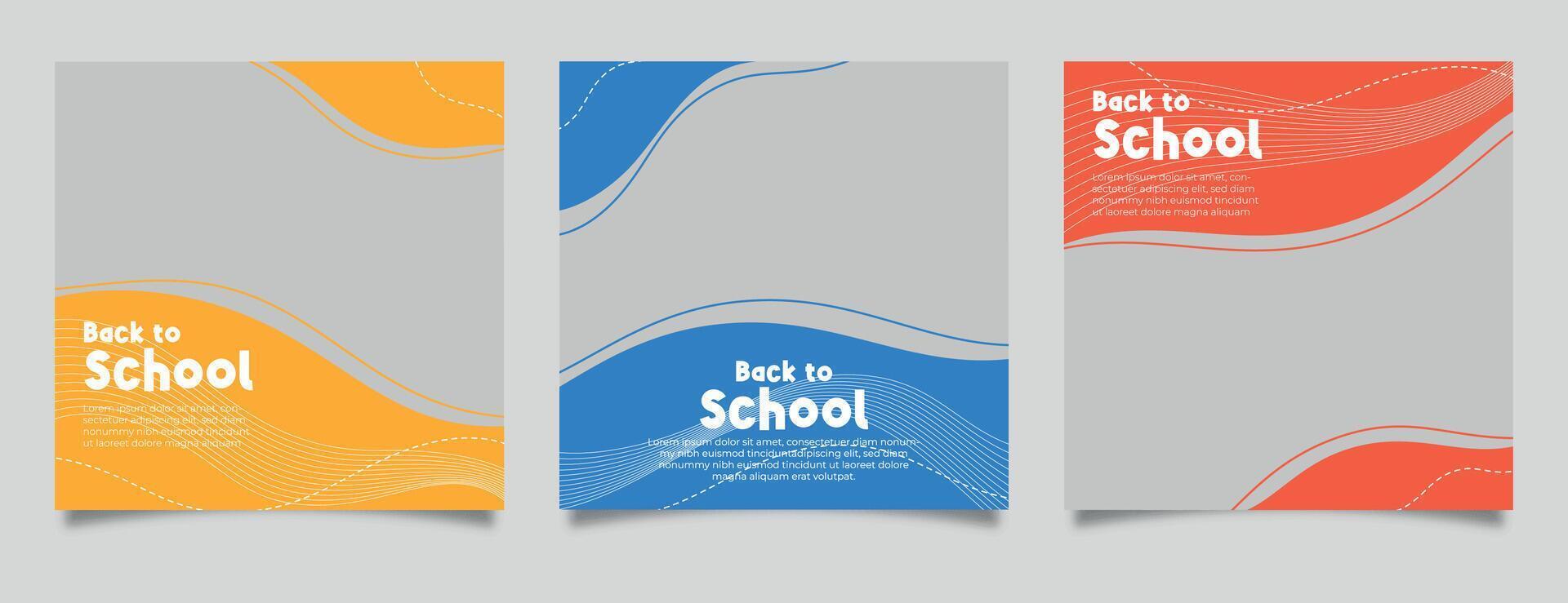 Social media post templates for new student admission. Editable social media post templates. vector