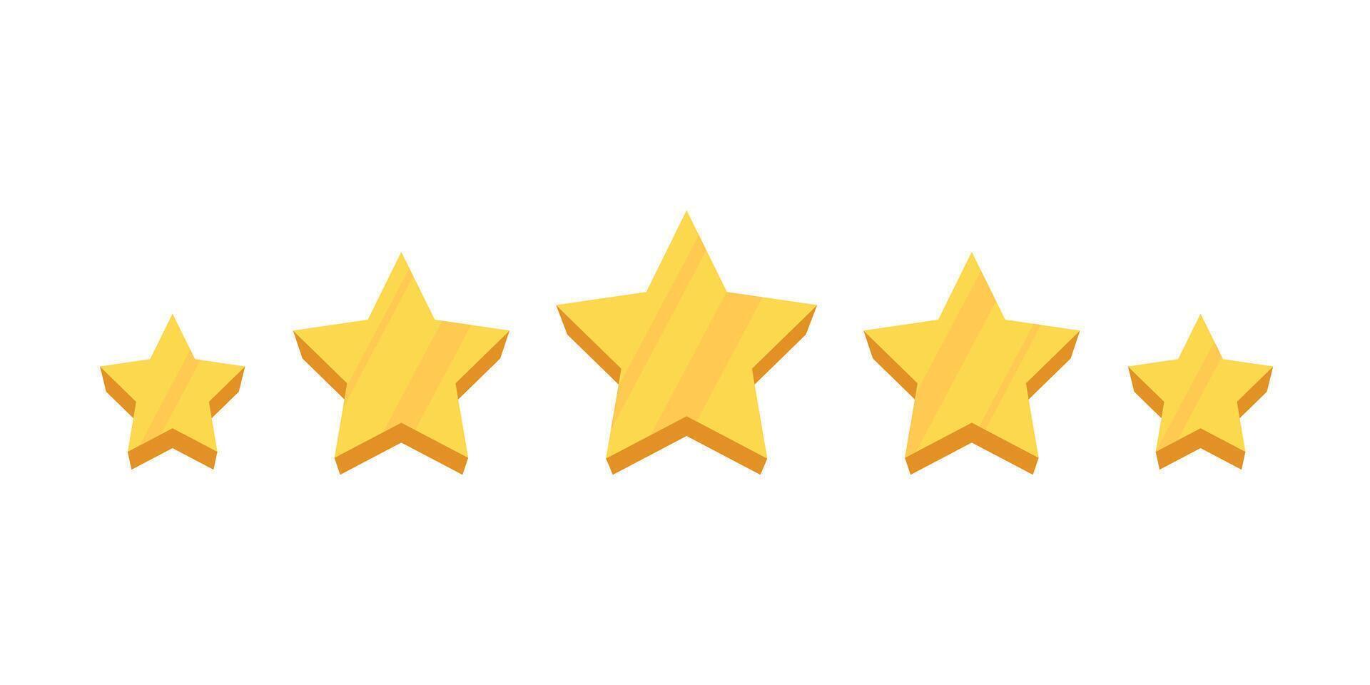 Golden stars illustration set vector