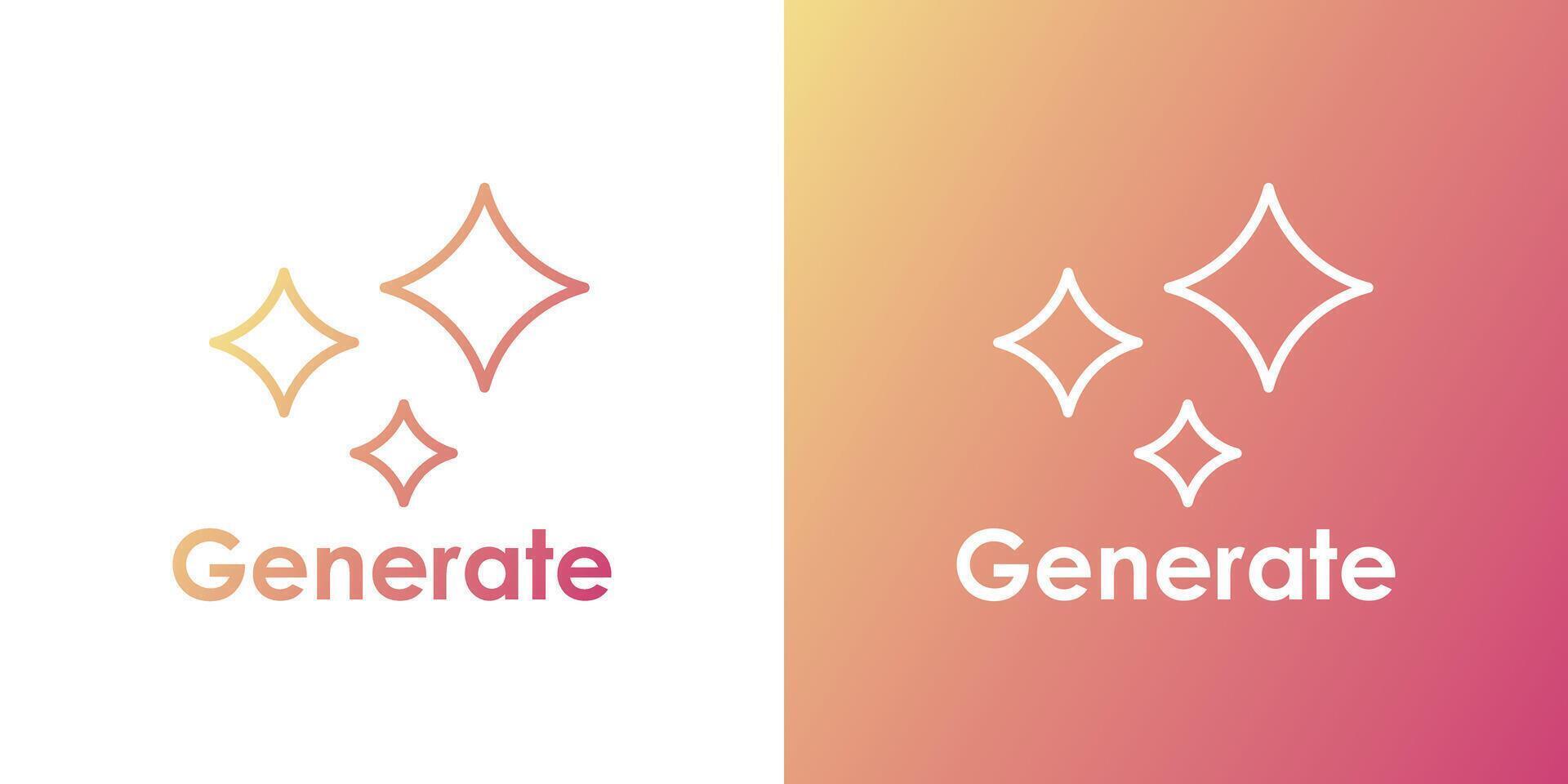Generate AI symbols set vector