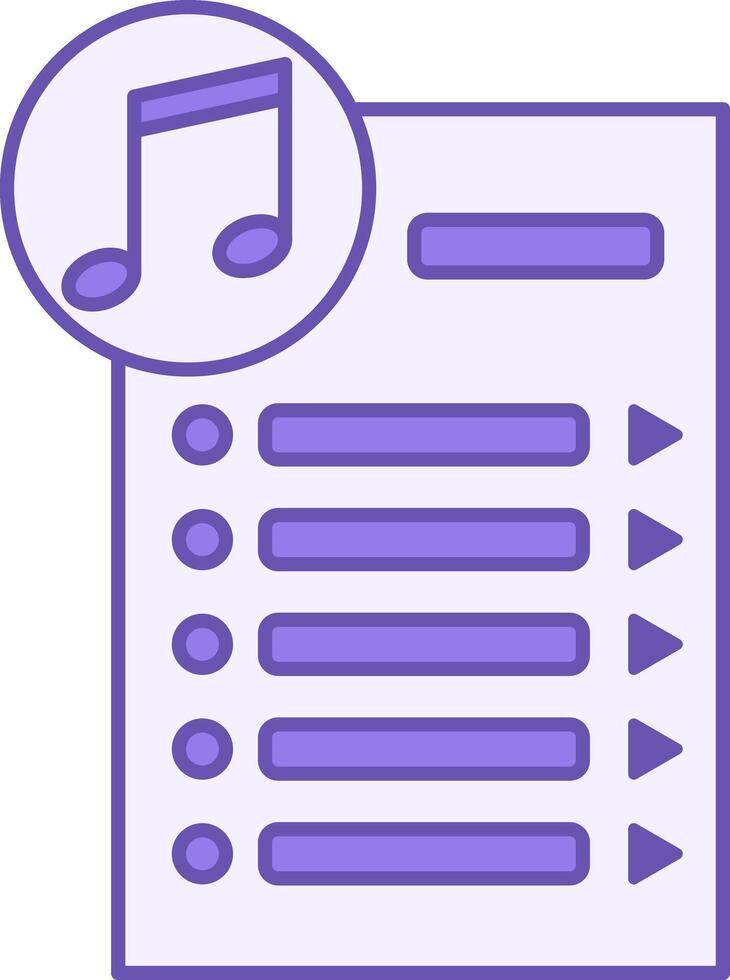 Colored Playlist Icon. Illustration. Audio Content Collection, List of Tracks. Music Concept vector
