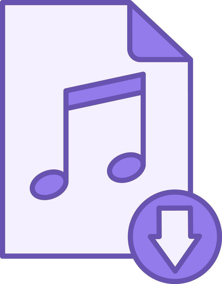Colored Music File Icon. Illustration. File Containing Sound Recording. Musical Note. Music Concept vector