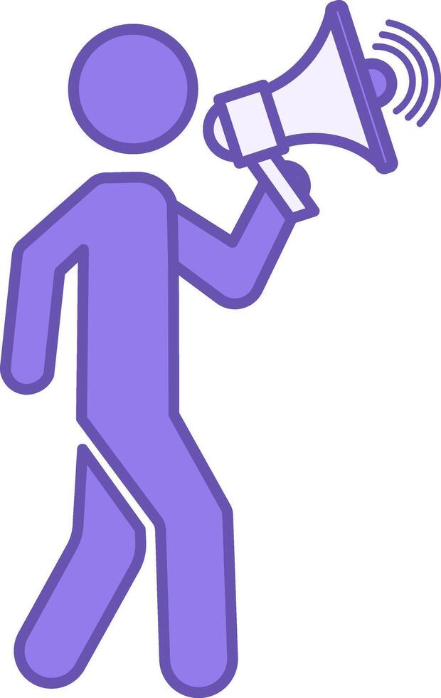 Colored Speaker Icon. Illustration. Man Talking in Loudspeaker. Music Concept vector