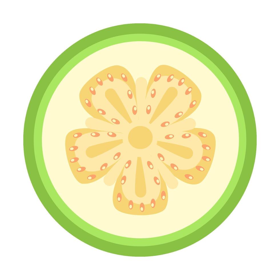 Guava slice in flat technique vector