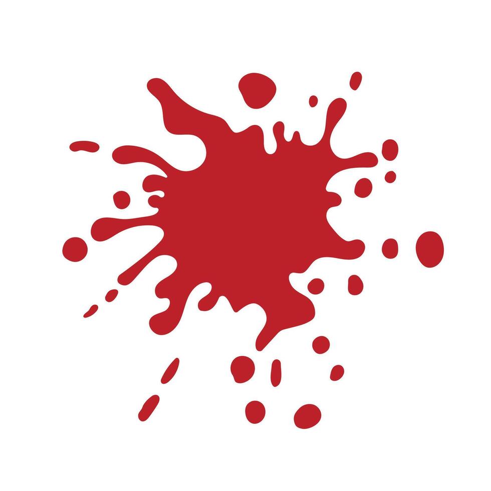 Blood Splatter Splash Stain. Drop and blob of blood. illustration of bloody ink drip on white. vector
