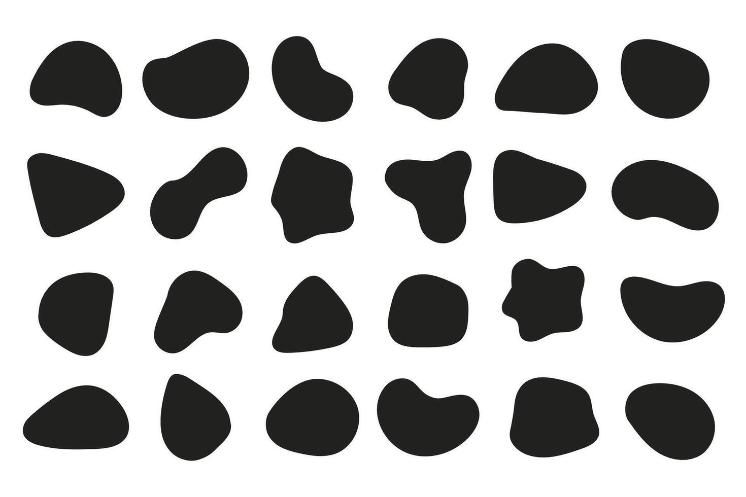 Set of abstract flowing liquid shapes. Fluid blob, stone or water. Creative asymmetric frame template. Black irregular shapes. illustrations. vector