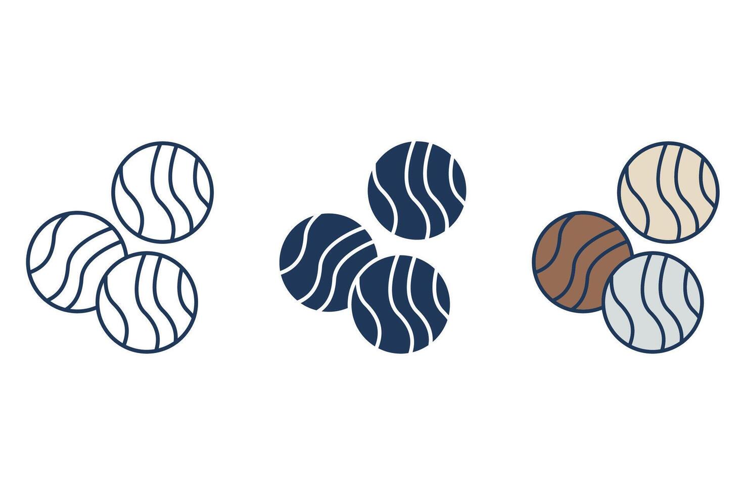marbles icons set Flat style design color vector