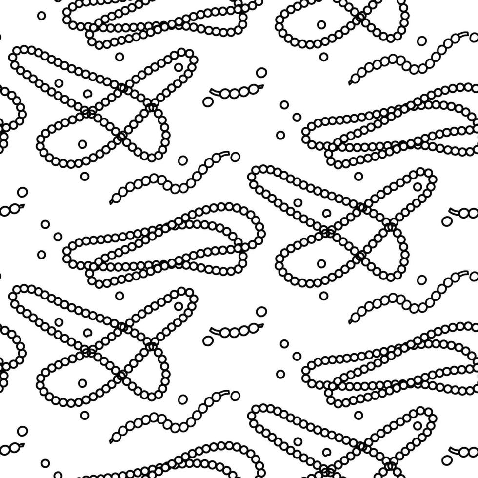 Doodle beads pattern for Mardi Gras. Whole and torn. Useful for creating invitations, decorations, advertisements, as well as for decorating clothes and accessories for carnival and festive events. vector