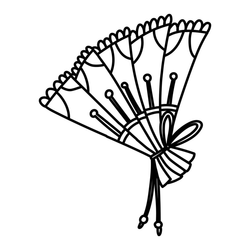 doodle fan for Mardi Gras or a costume party. Part of the decoration of a women's costume. It is suitable for making invitations, posters, decorations and promotional materials for events related vector