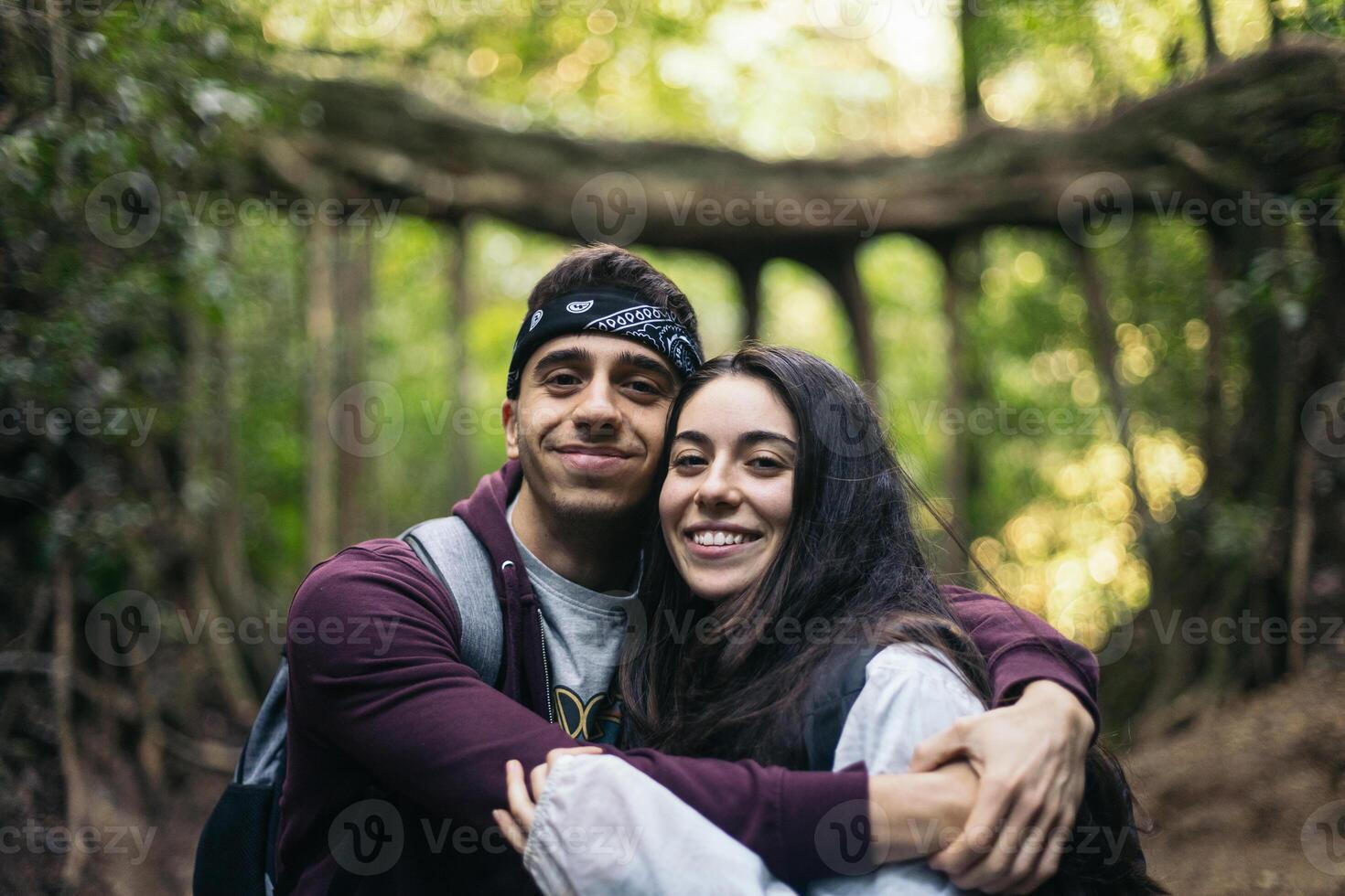 Friends in a jungle in Costa Rica photo