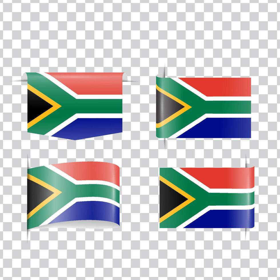 South Africa tag national flag with shadow vector