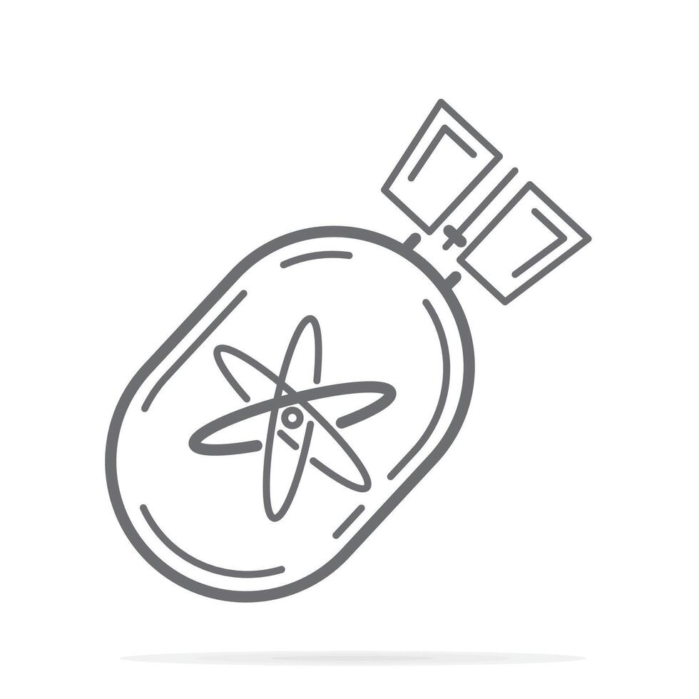 Atom bomb line icon, outline sign, linear style pictogram isolated on white. Symbol, logo illustration. Editable stroke vector