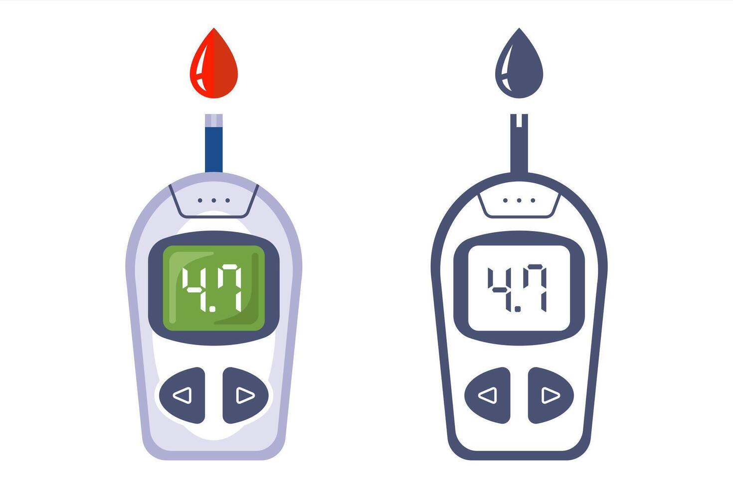 Glucometer. Blood sugar test. Medical device for monitoring blood glucose levels at home. vector