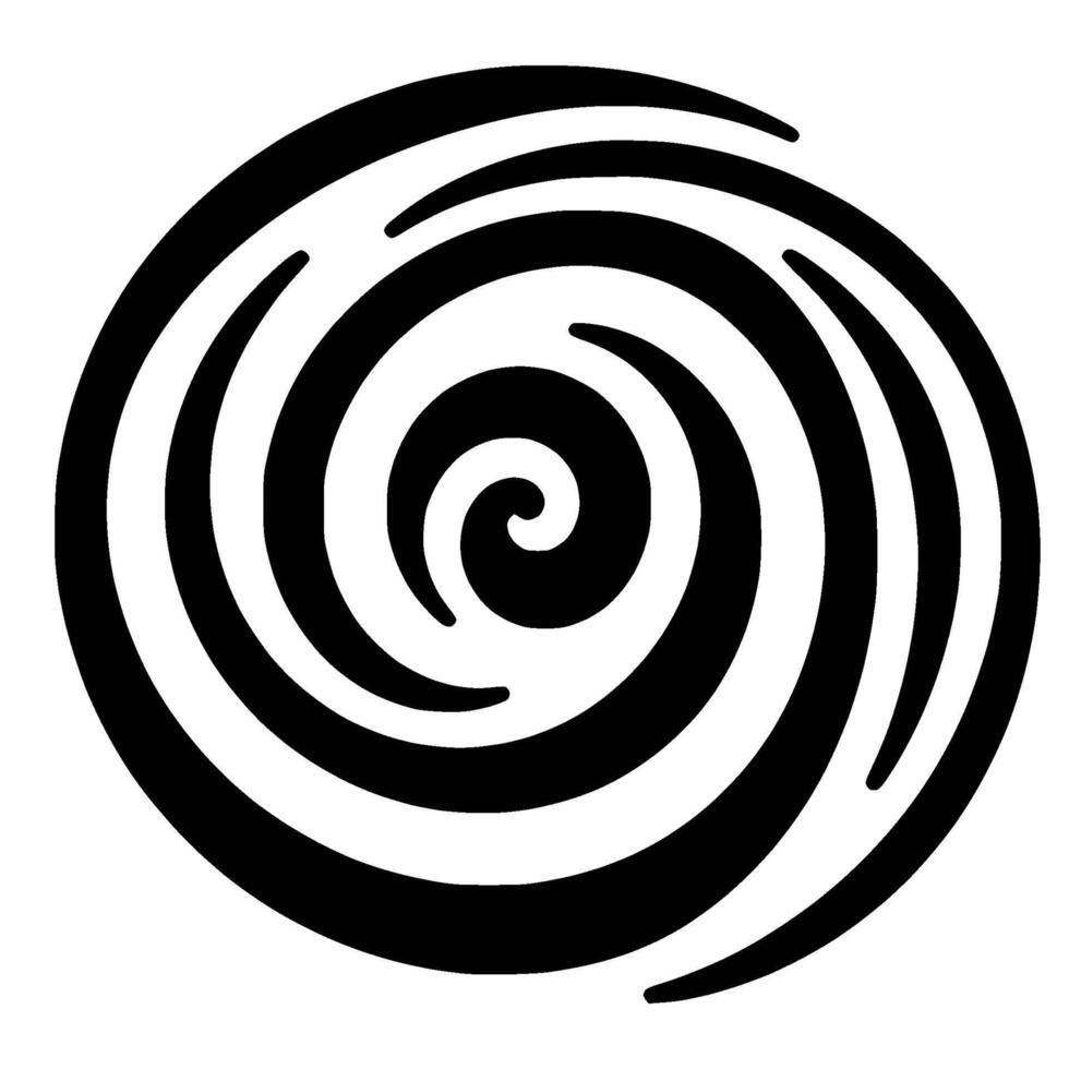 A black and white spiral design on a white background vector