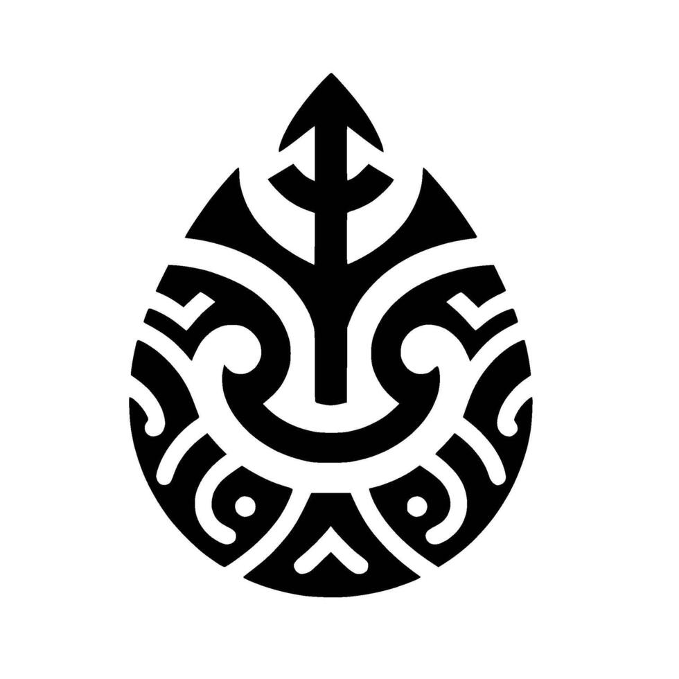 A black and white tribal design on a white background vector