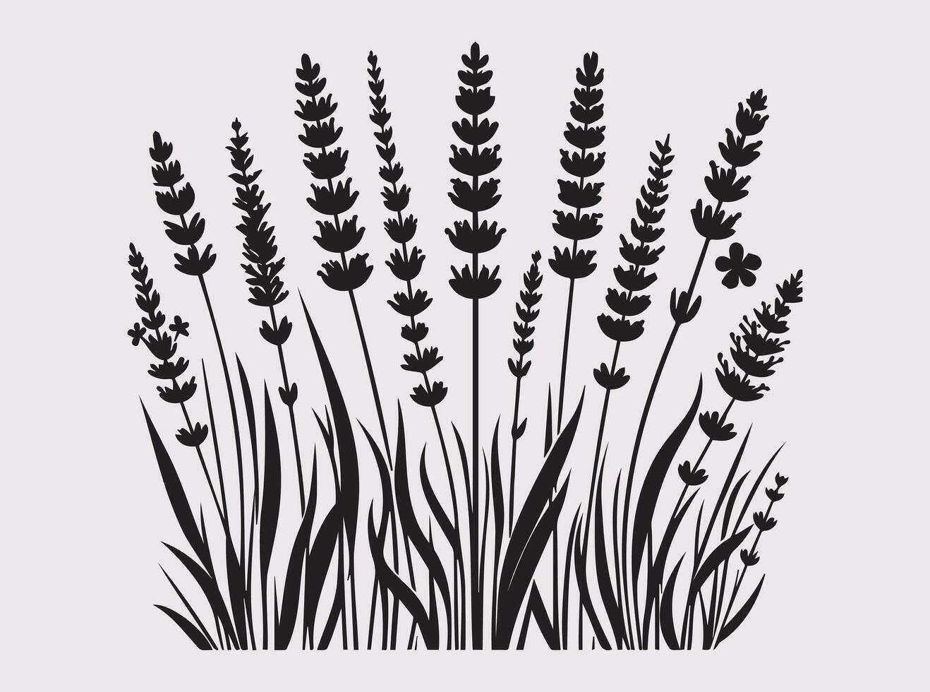 Lavender Flowers Silhouette for Artistic and Decorative Floral Designs vector