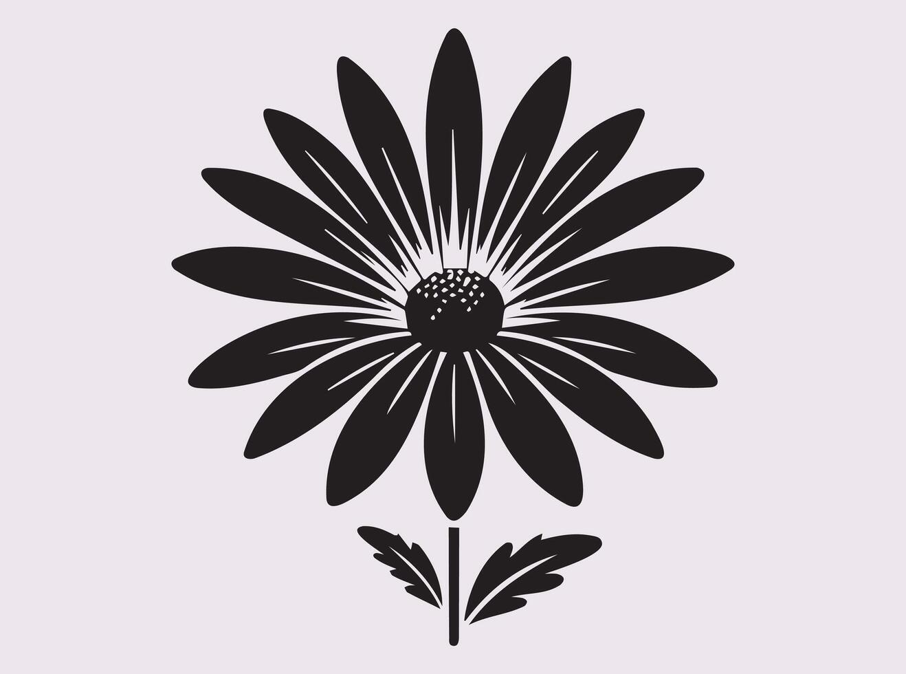 Beautiful Black Silhouette of Daisy Flower for Modern Floral Art vector