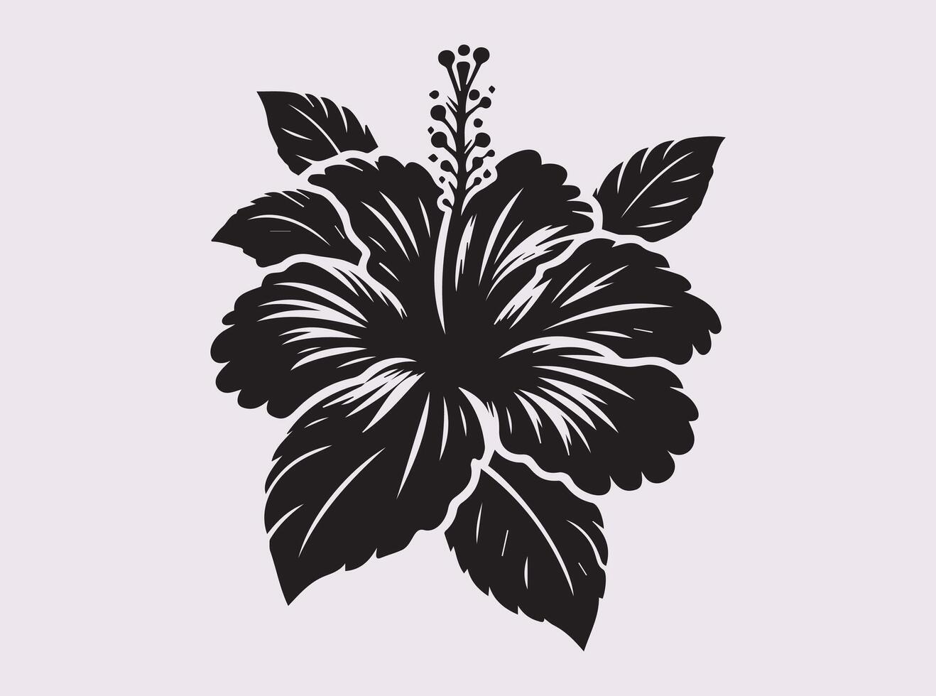 Unique Black Hibiscus Silhouette for Custom Art and Craft Projects vector