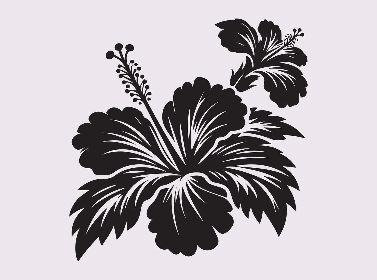 High Quality Black Hibiscus Silhouette for Decorative Uses vector