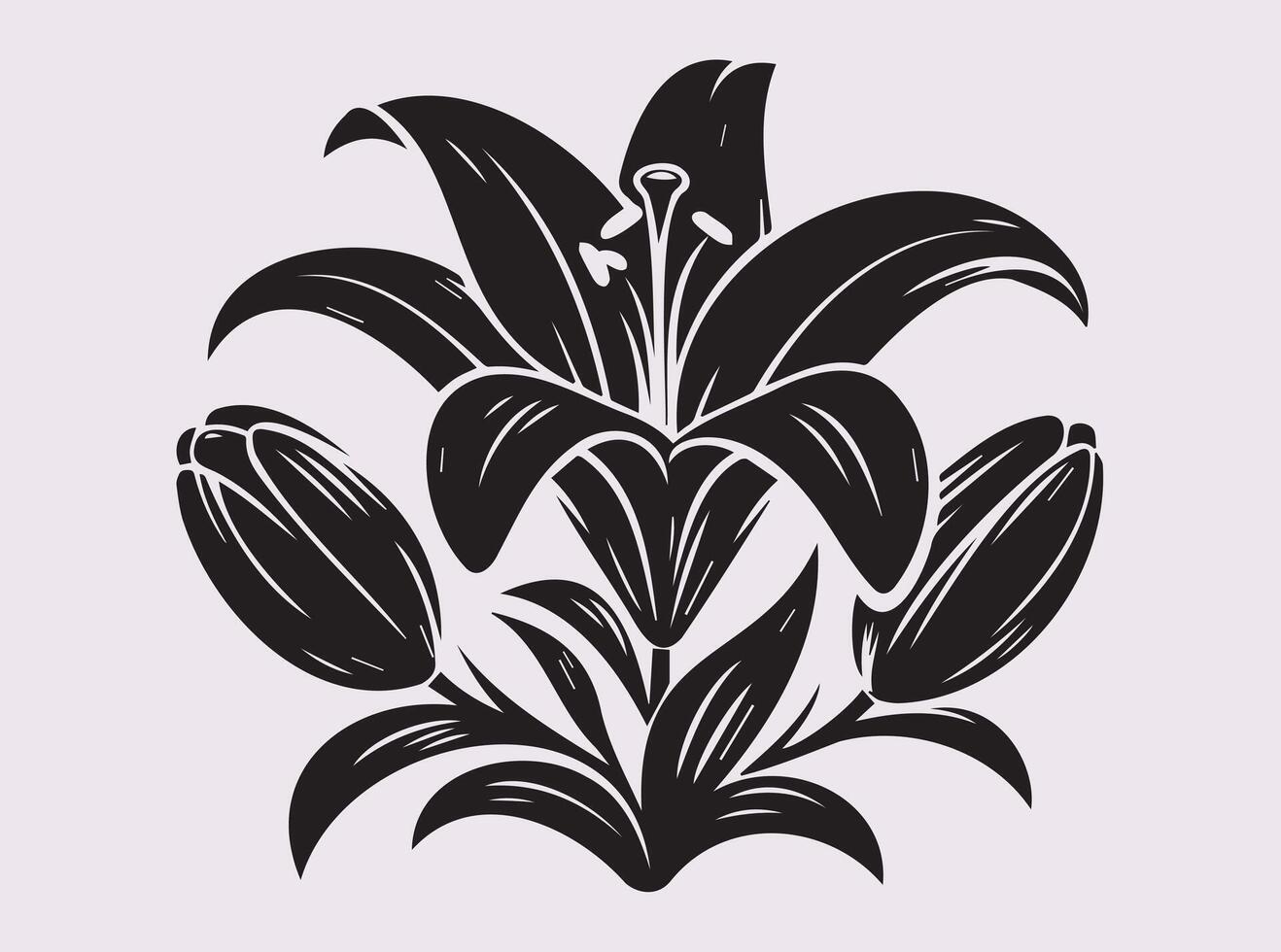 Easter Lily Silhouette Outline for Elegant and Stylish Design Concepts vector