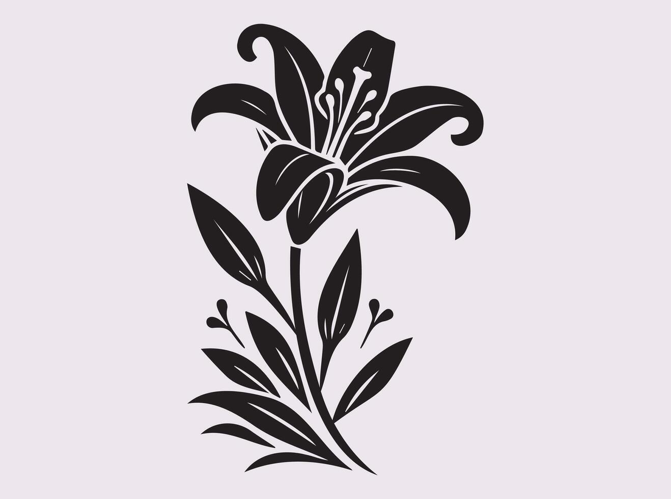 Classic Easter Lily Silhouette for Nature Inspired Home and Office Decor vector