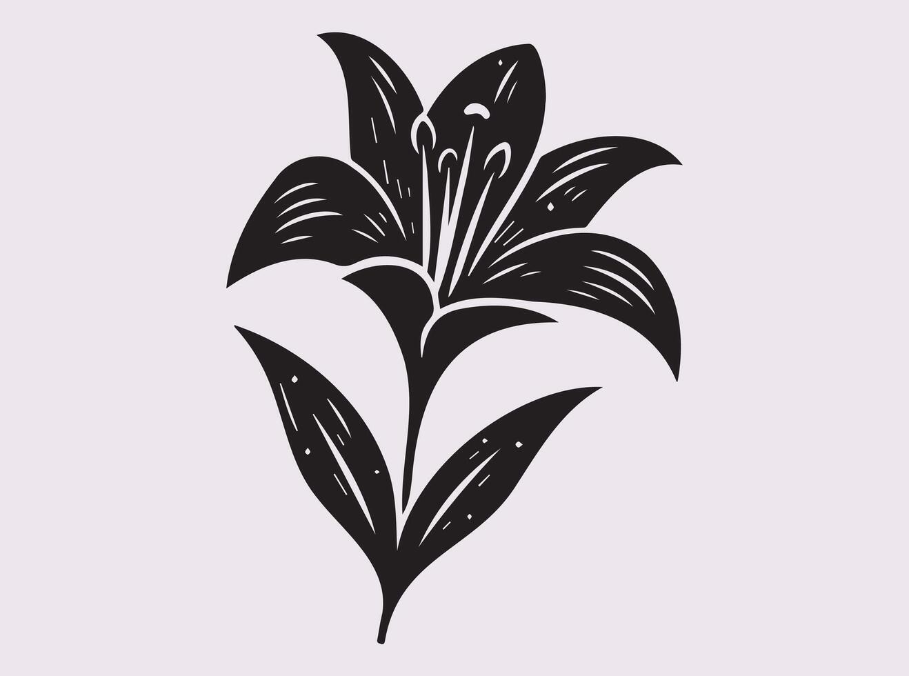 Floral Easter Lily Silhouette for Digital Designs and Artistic Projects vector