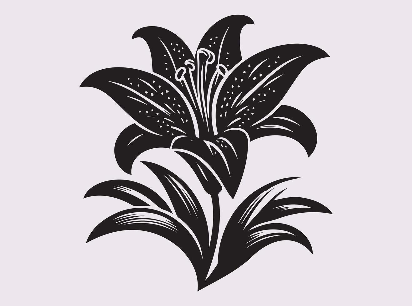 Unique Easter Lily Silhouette for Art, Scrapbooking, and Printables vector