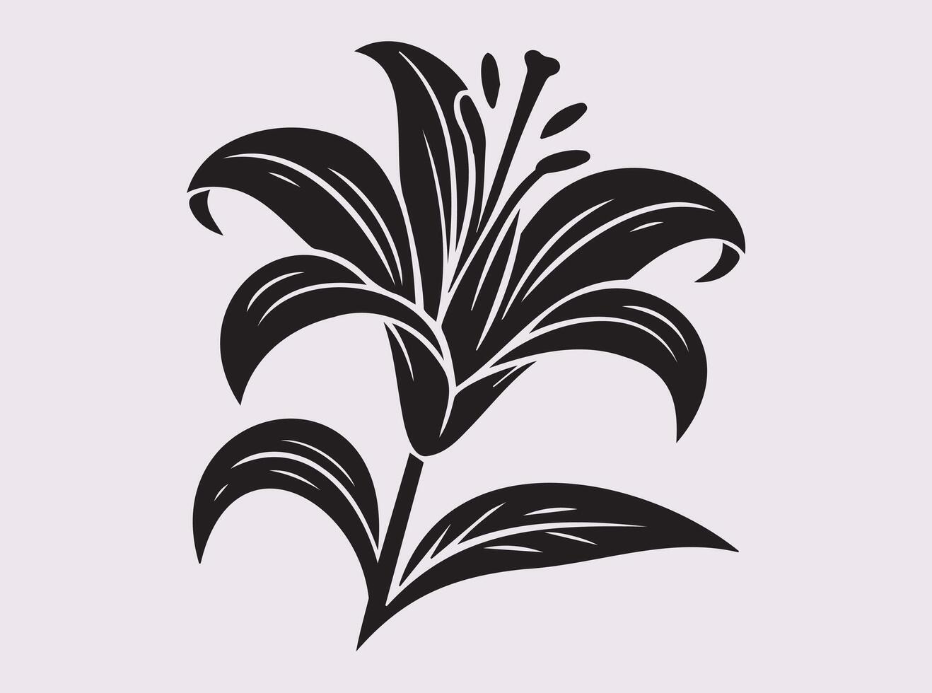 Delicate Easter Lily Silhouette for Elegant and Minimalist Floral Art vector