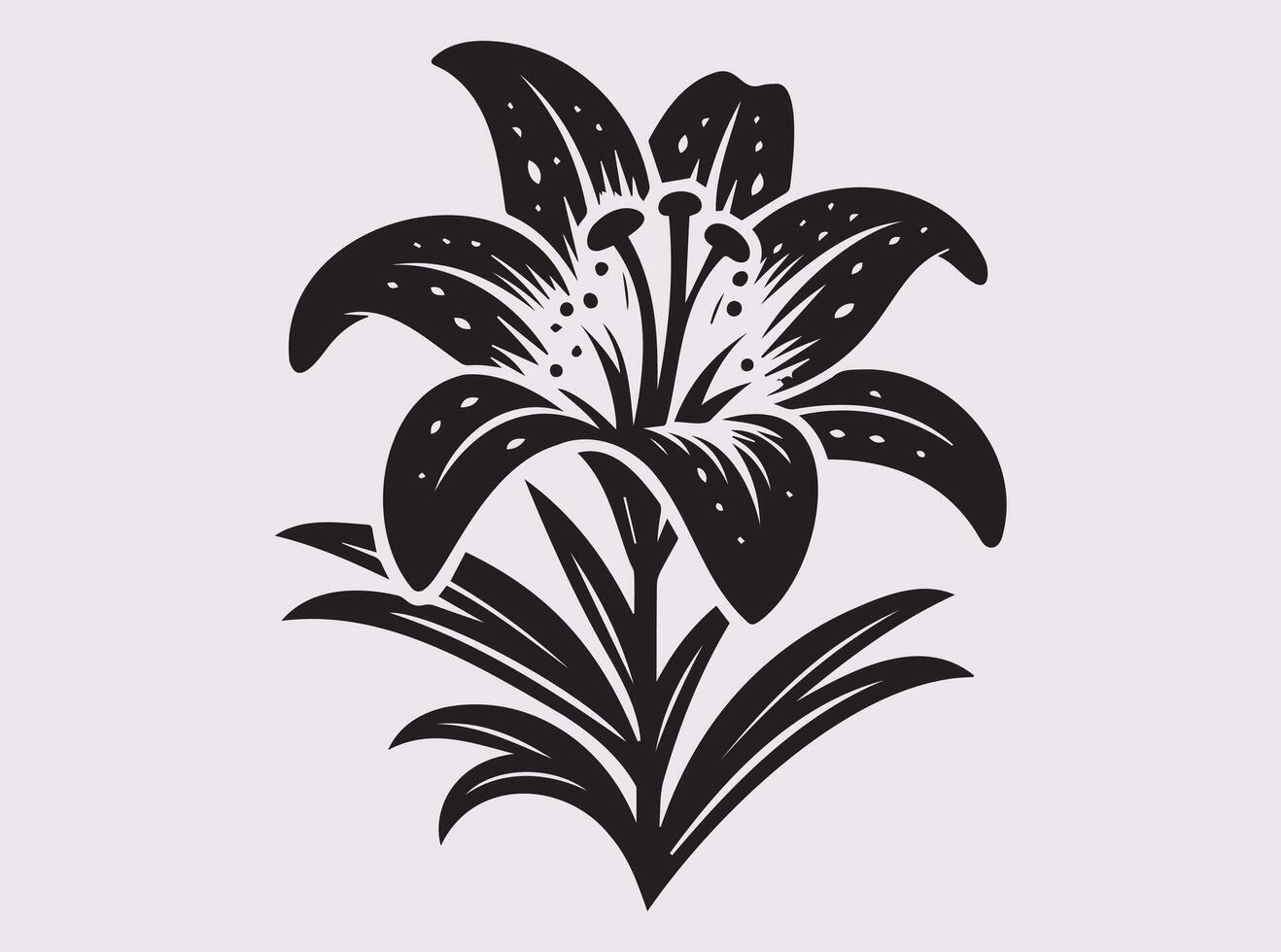 High Quality Easter Lily Silhouette for Digital and Print Art Projects vector