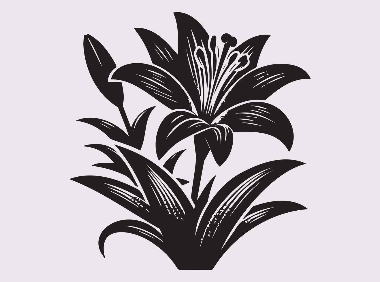 Easter Lily Silhouette Drawing for Floral Decorations and Crafts vector