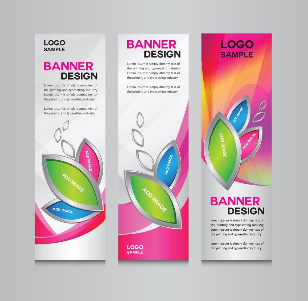 Colorful Banner Design . rollup banner template vector