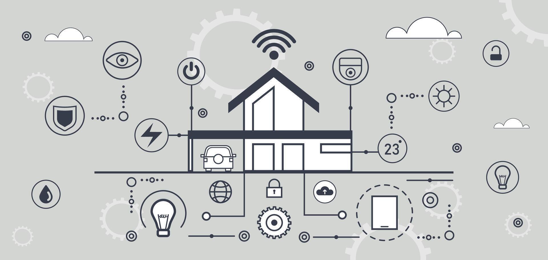 Smart Home Automation System with Wireless Control vector