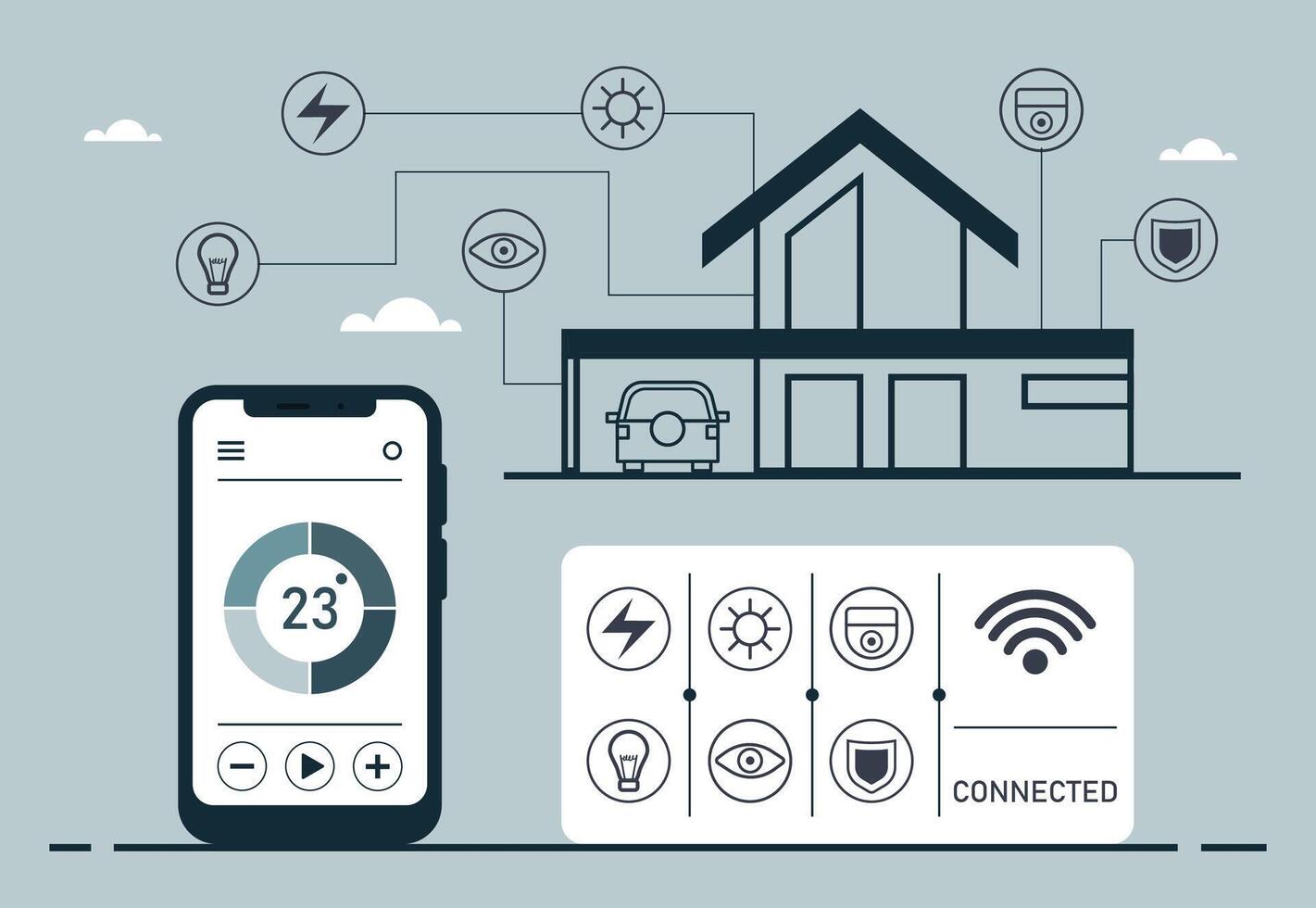 Smart Home Automation Control System Interface. vector