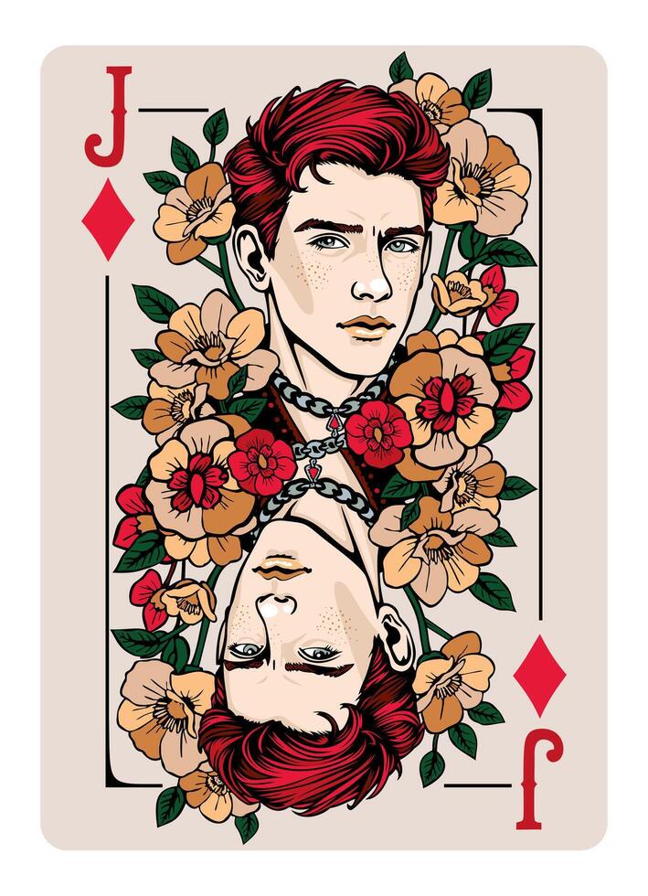 Jack of Diamonds. Playing card vector