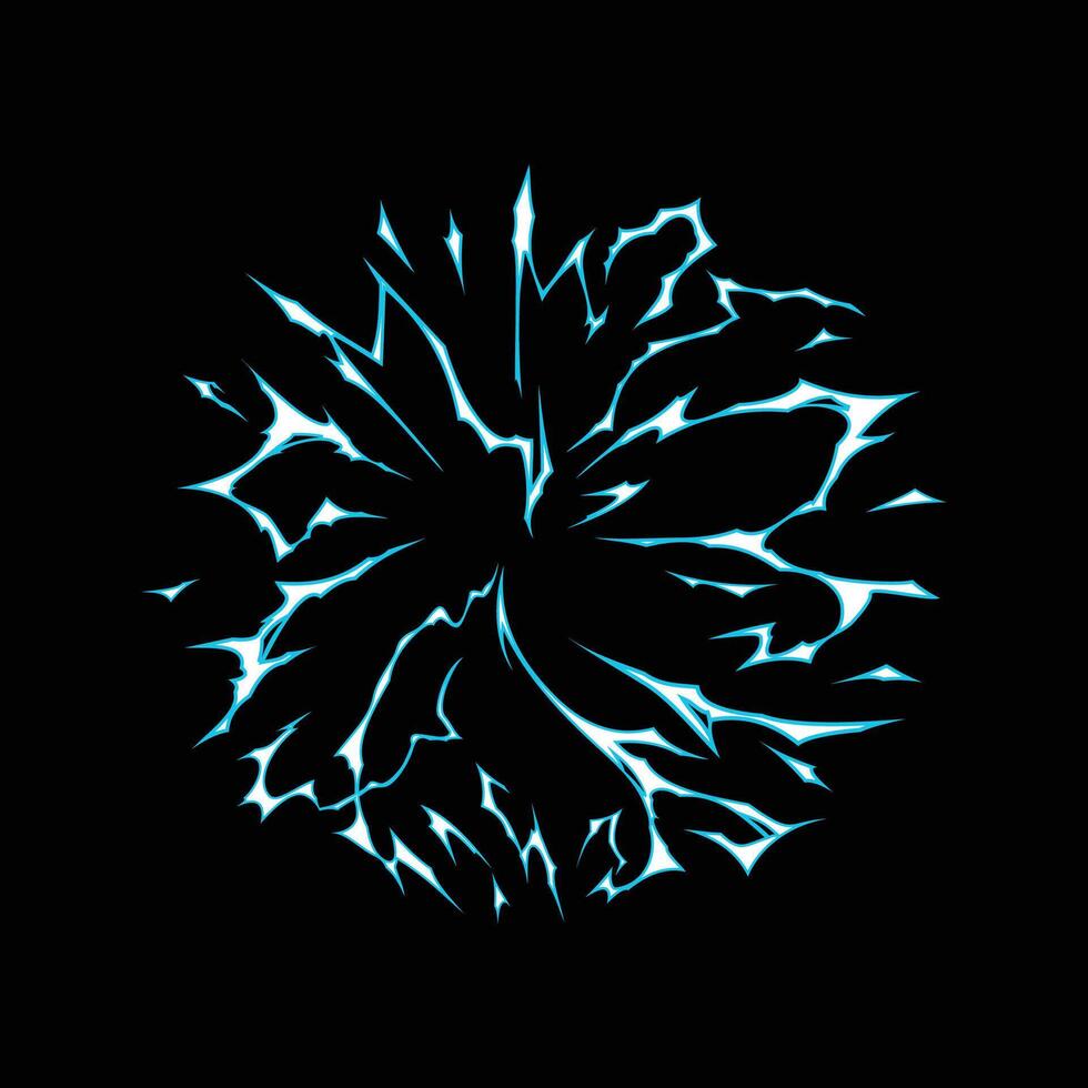 rounded lightning burst cartoon effect vector