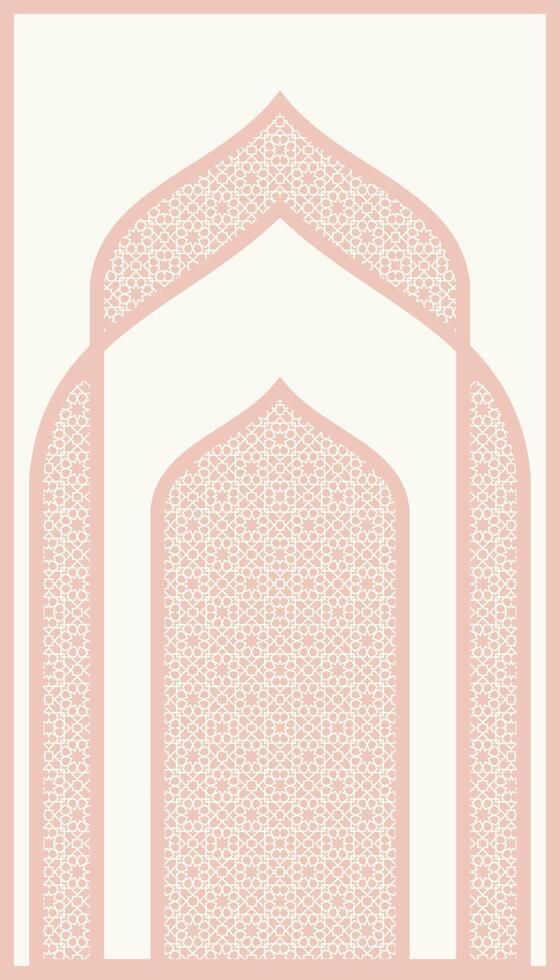 minimalist arabesque geometric prayer rug vector