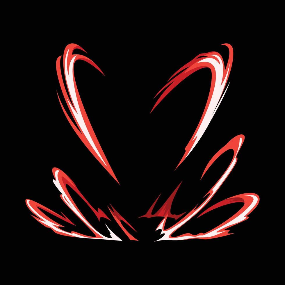 red magic aura cartoon anime effect vector