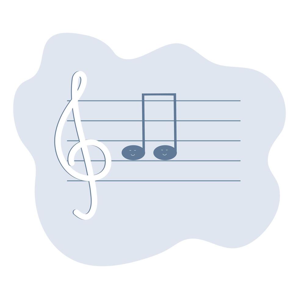 white treble clef sticker vector