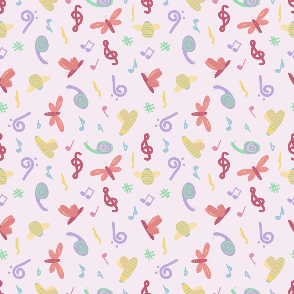 children's music pattern vector