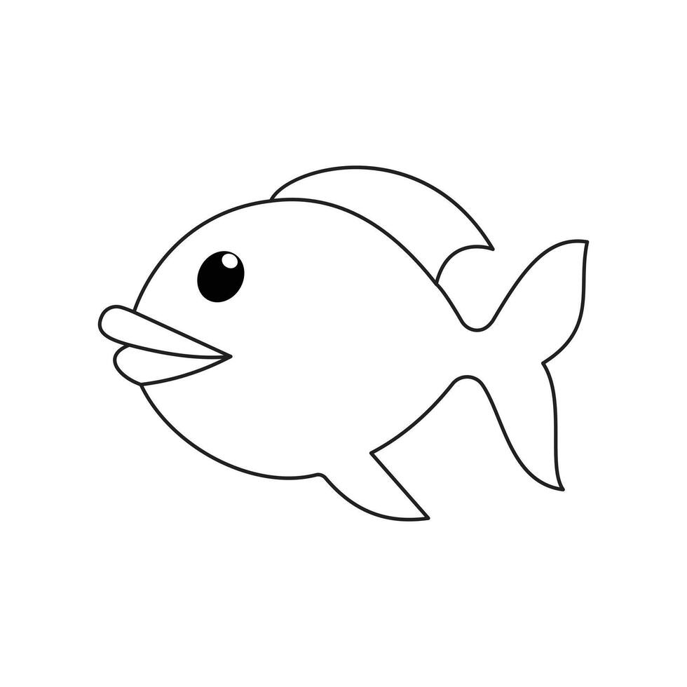 Fish one line drawing. illustration minimalism style vector