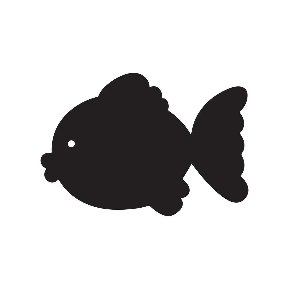Fish silhouette illustration minimalism style on solid background vector