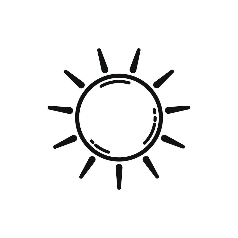 Minimalist Sun Line Art for Summer Design vector
