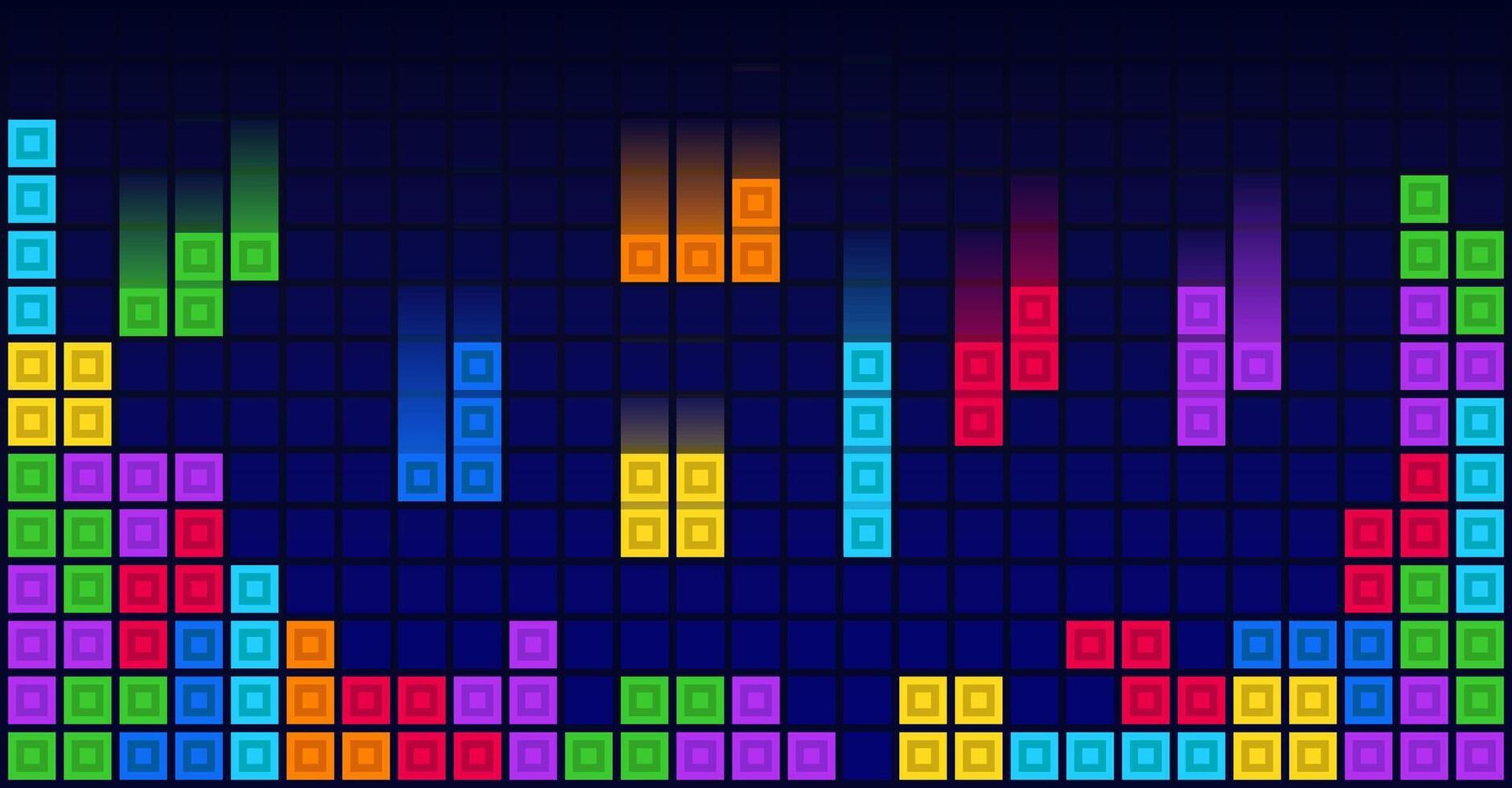 Brick blocks puzzle vintage game theme background vector