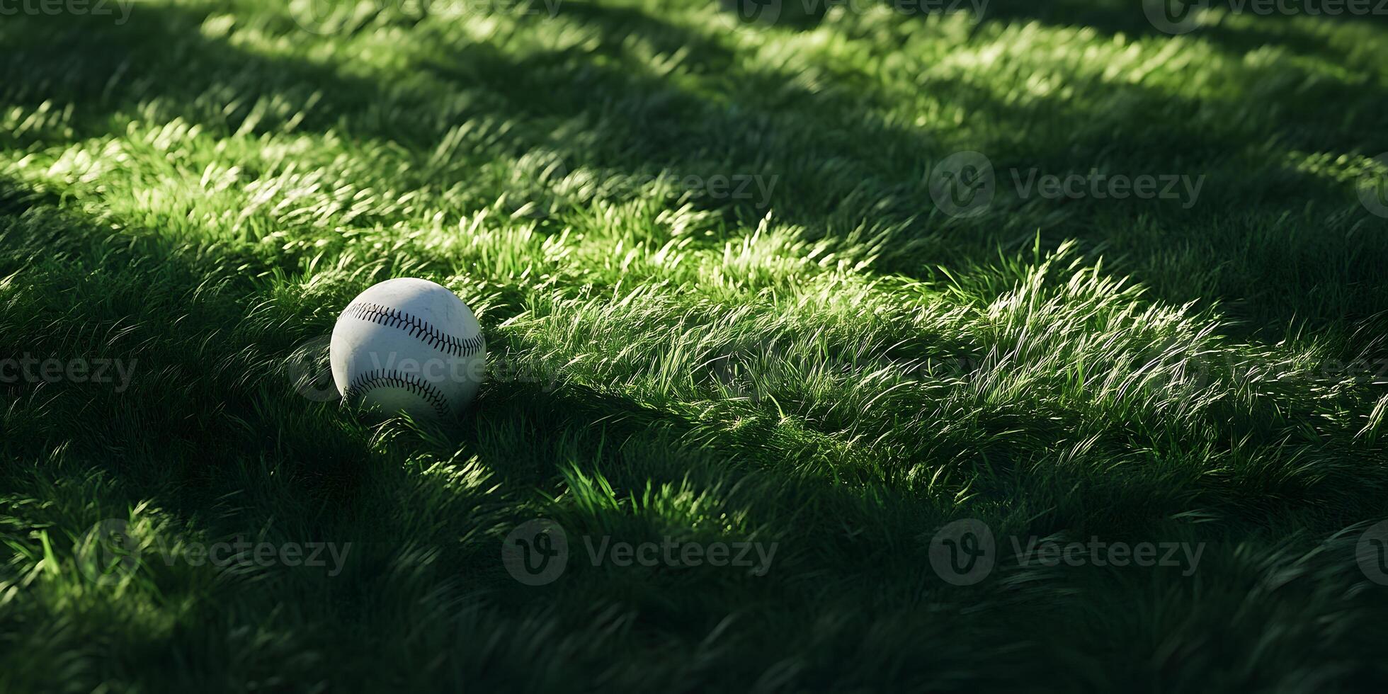 Sunset over a baseball field, bases standing in fading light beneath a golden sky, nostalgic view photo