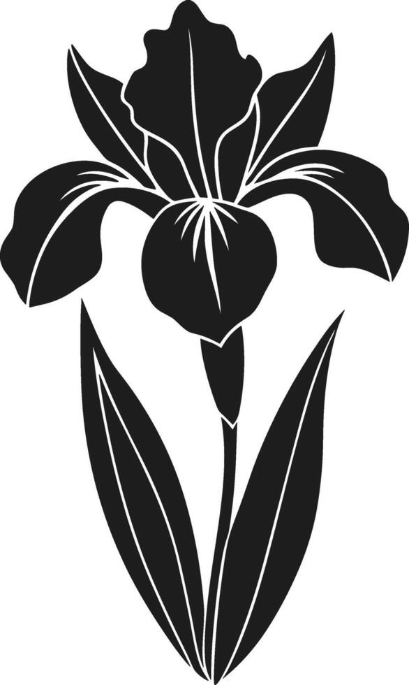 Iris Flower Silhouette Illustration for Spring and Botanical Designs vector