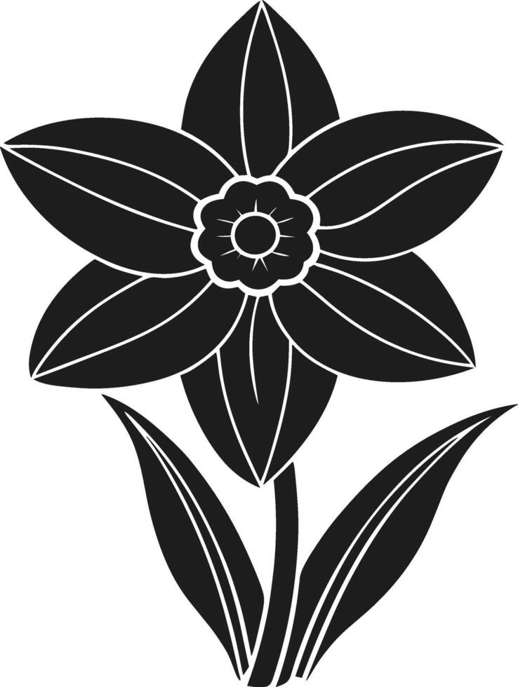Elegant Daffodil Silhouette - Spring Floral Illustration vector