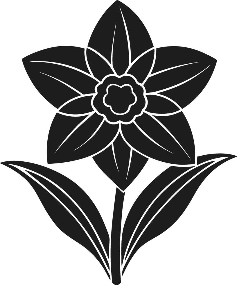 Elegant Daffodil Silhouette - Spring Floral Design vector